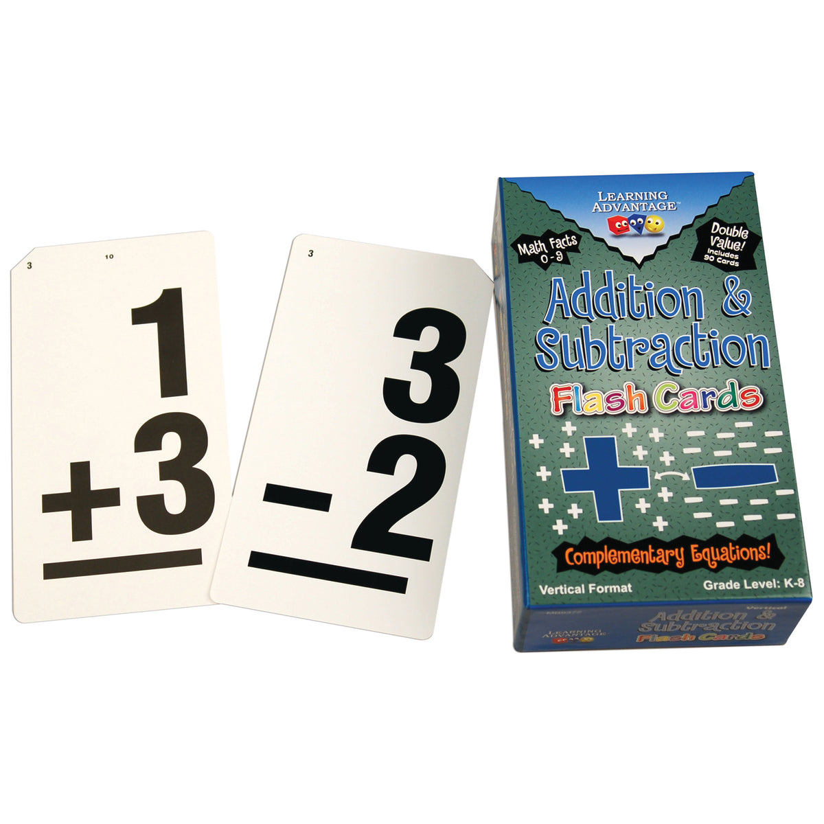 Learning Advantage Vertical Flash Cards, Addition & Subtraction Set