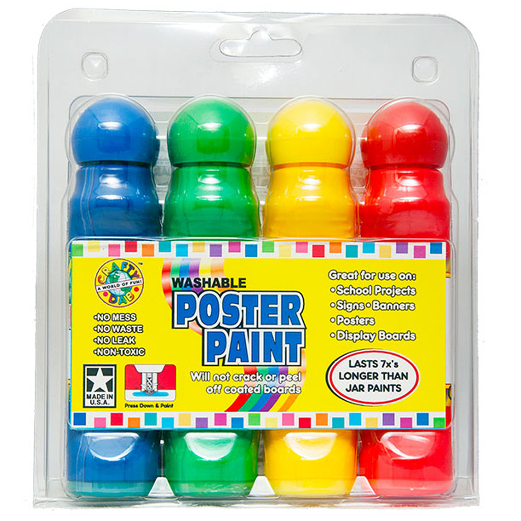 Crafty Dab Poster Paint 4 Pack Clamshell