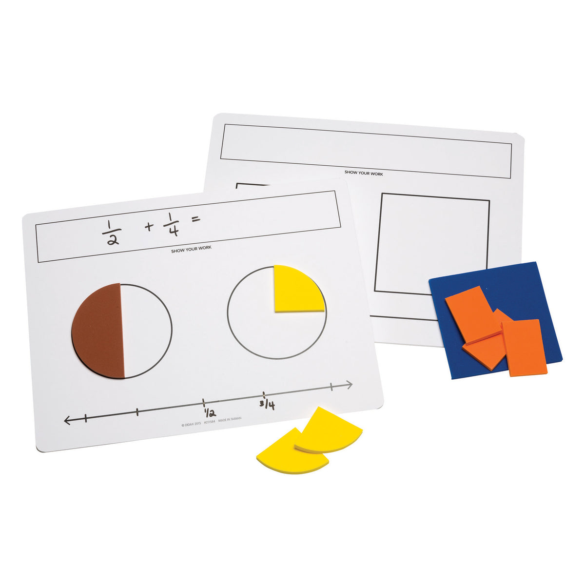Didax Write-On/Wipe-Off Fraction Mats, Set of 10