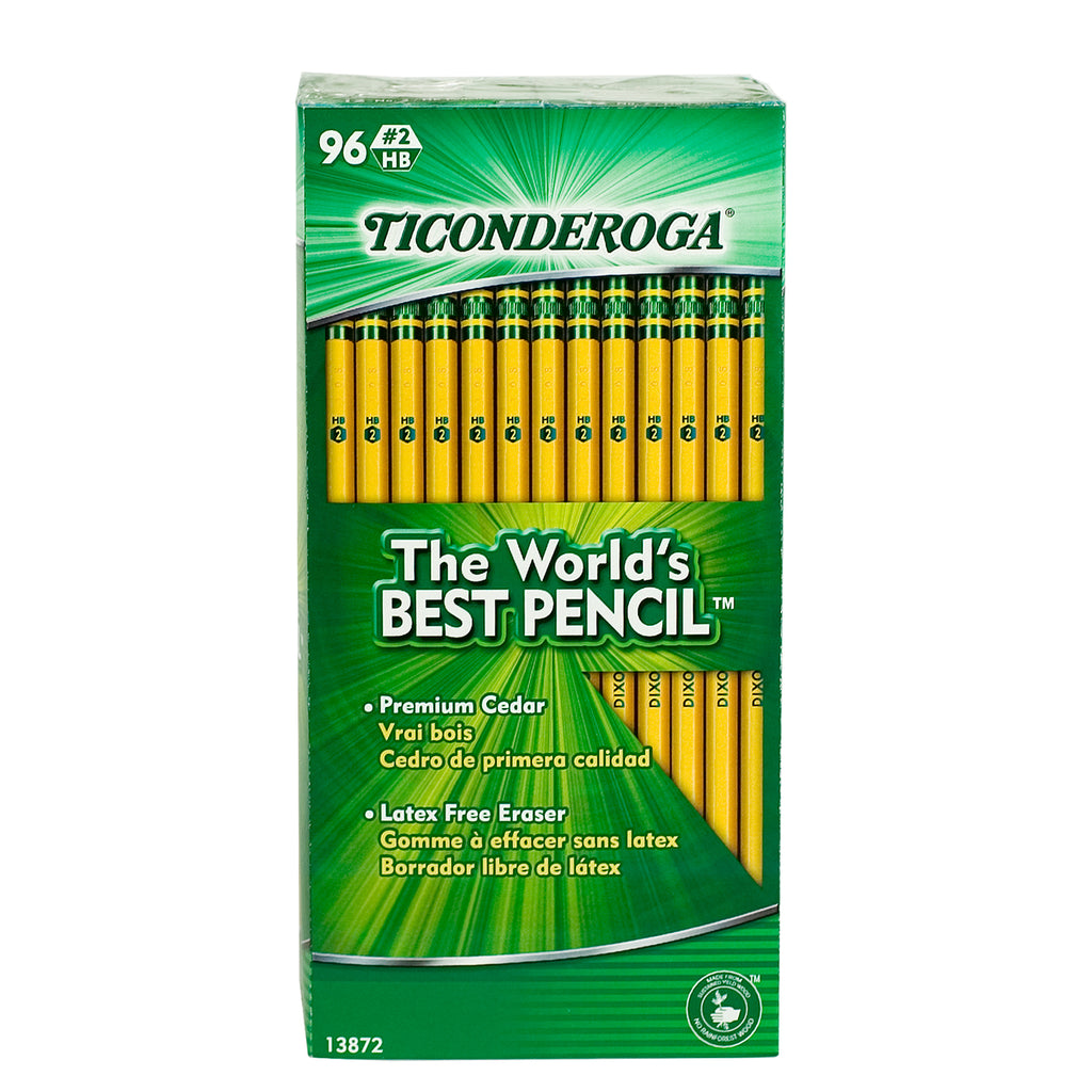 Dixon Ticonderoga Original Ticonderoga Pencils 96 Per Box, Unsharpened