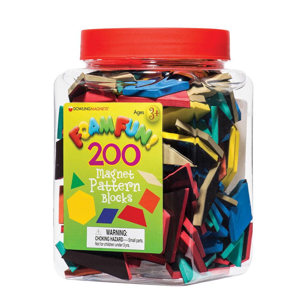 Dowling Magnets Foam Fun Magnet Pattern Blocks
