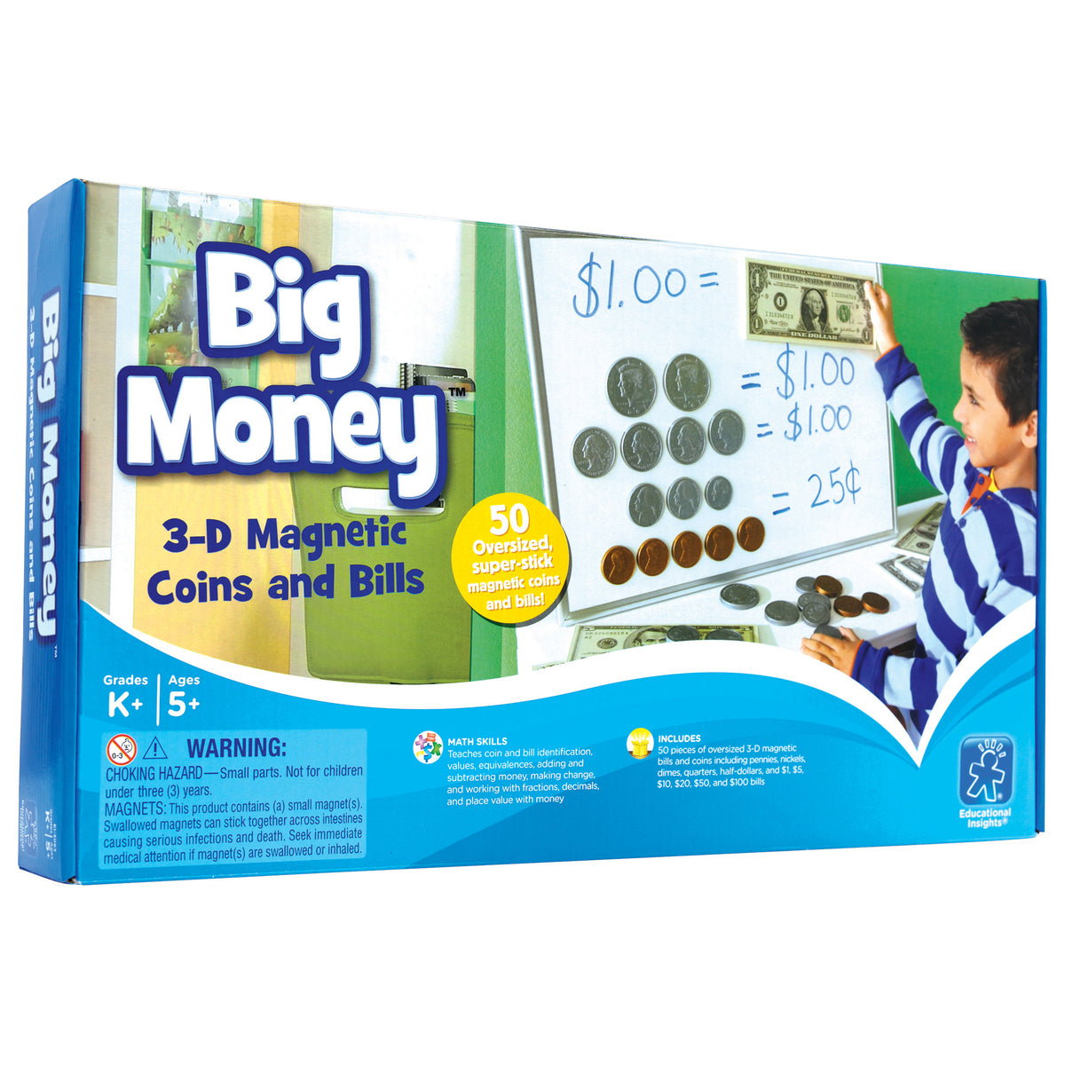 Educational Insights Big Money Magnetic Coins And Bills
