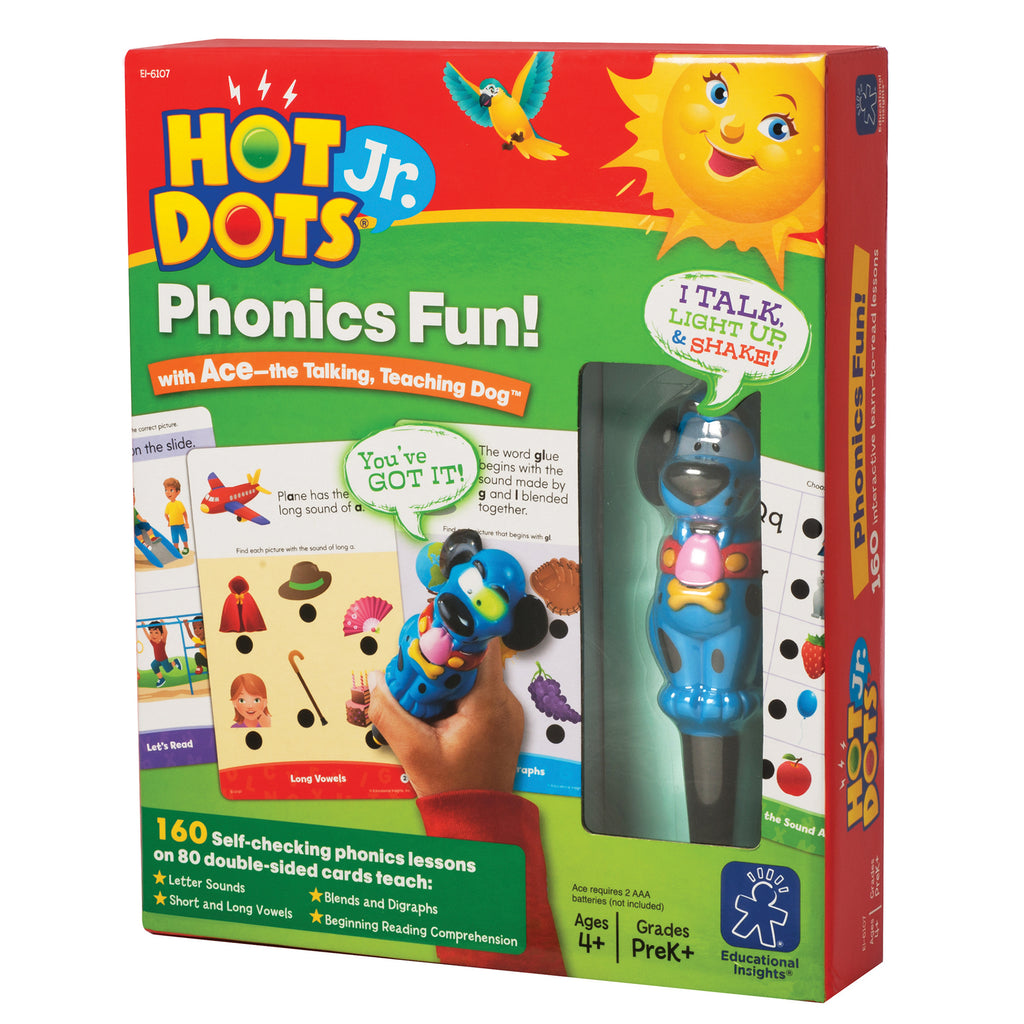 Educational Insights Phonics Fun 80 2-Sided Cards & Power Pen
