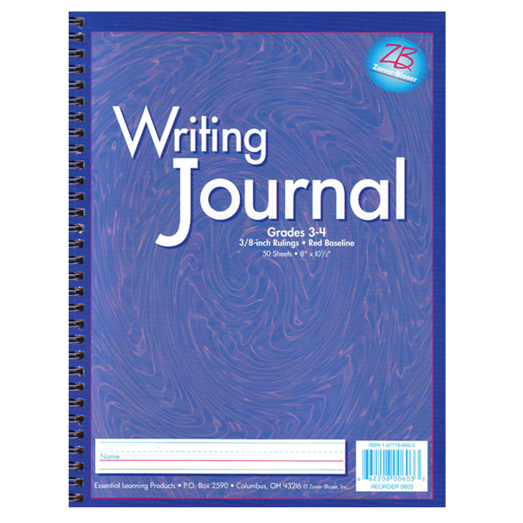 Essential Learning Products Dark Blue Writing Journal, 3/8" Ruling, Grades 3-4