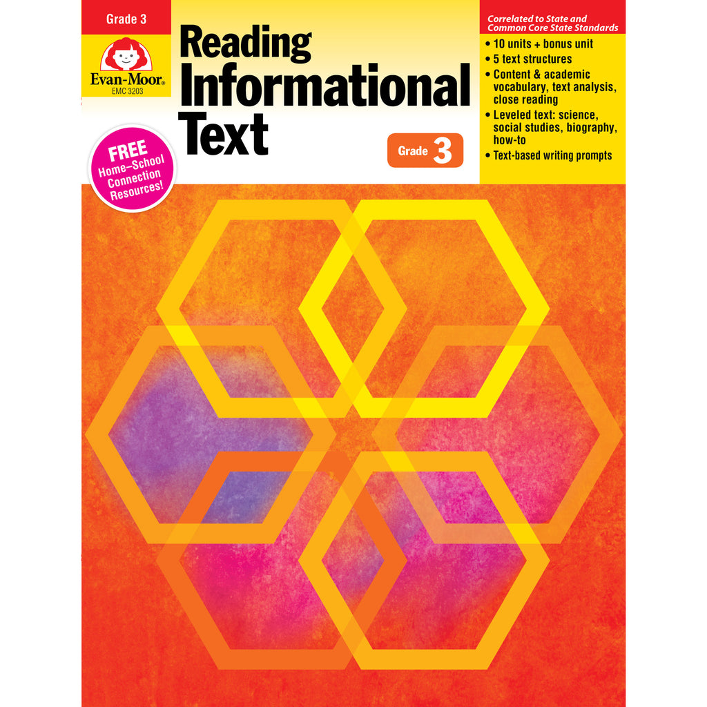 Evan-Moor Reading Informational Text Lessons For Common Core Mastery, Grade 3 (discontinued)