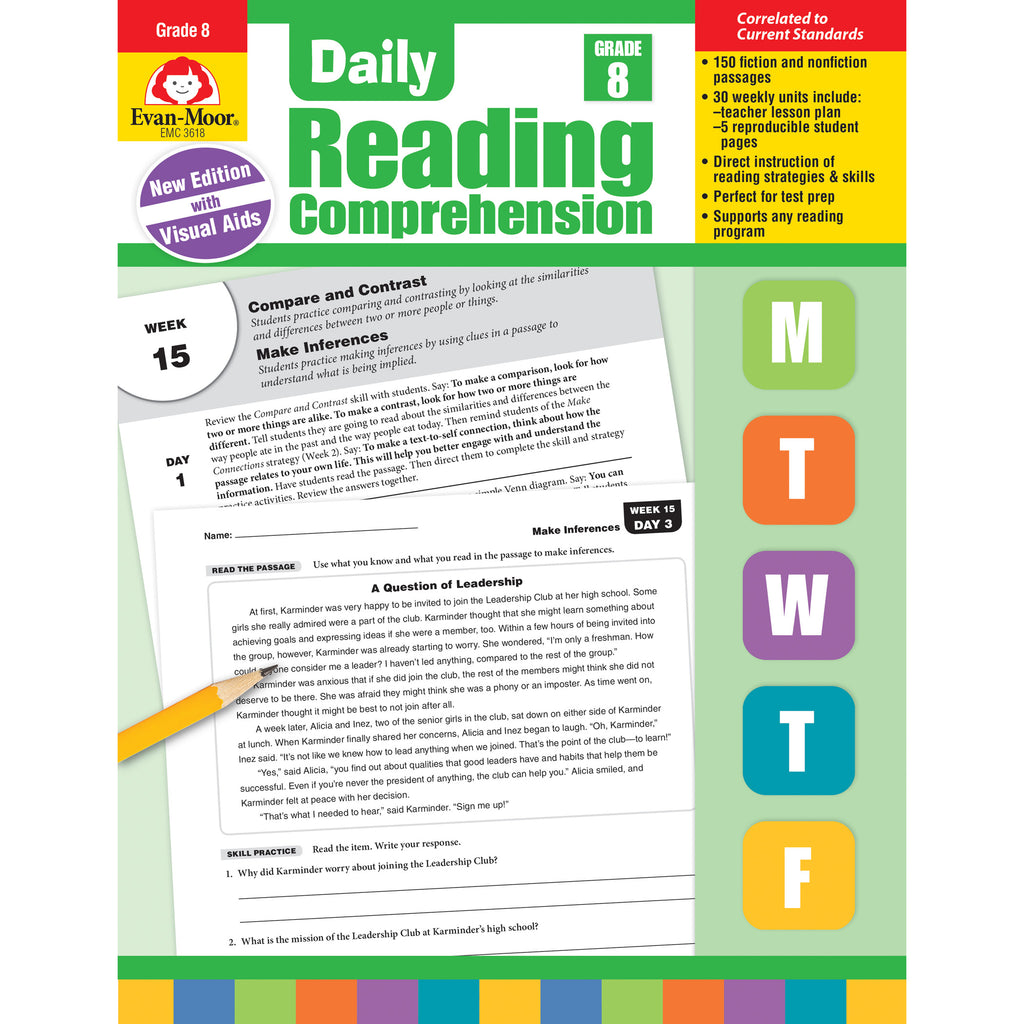 Evan-Moor Daily Reading Comprehension, Grade 8