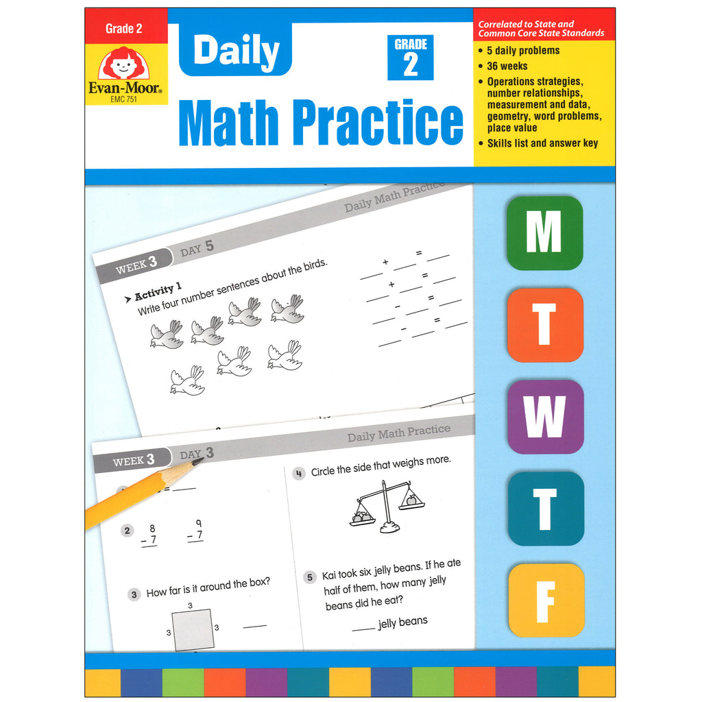 Daily Math Lory Page Evan-Moor Daily Math Practice, Grade 2 | EMC751 – SupplyMe