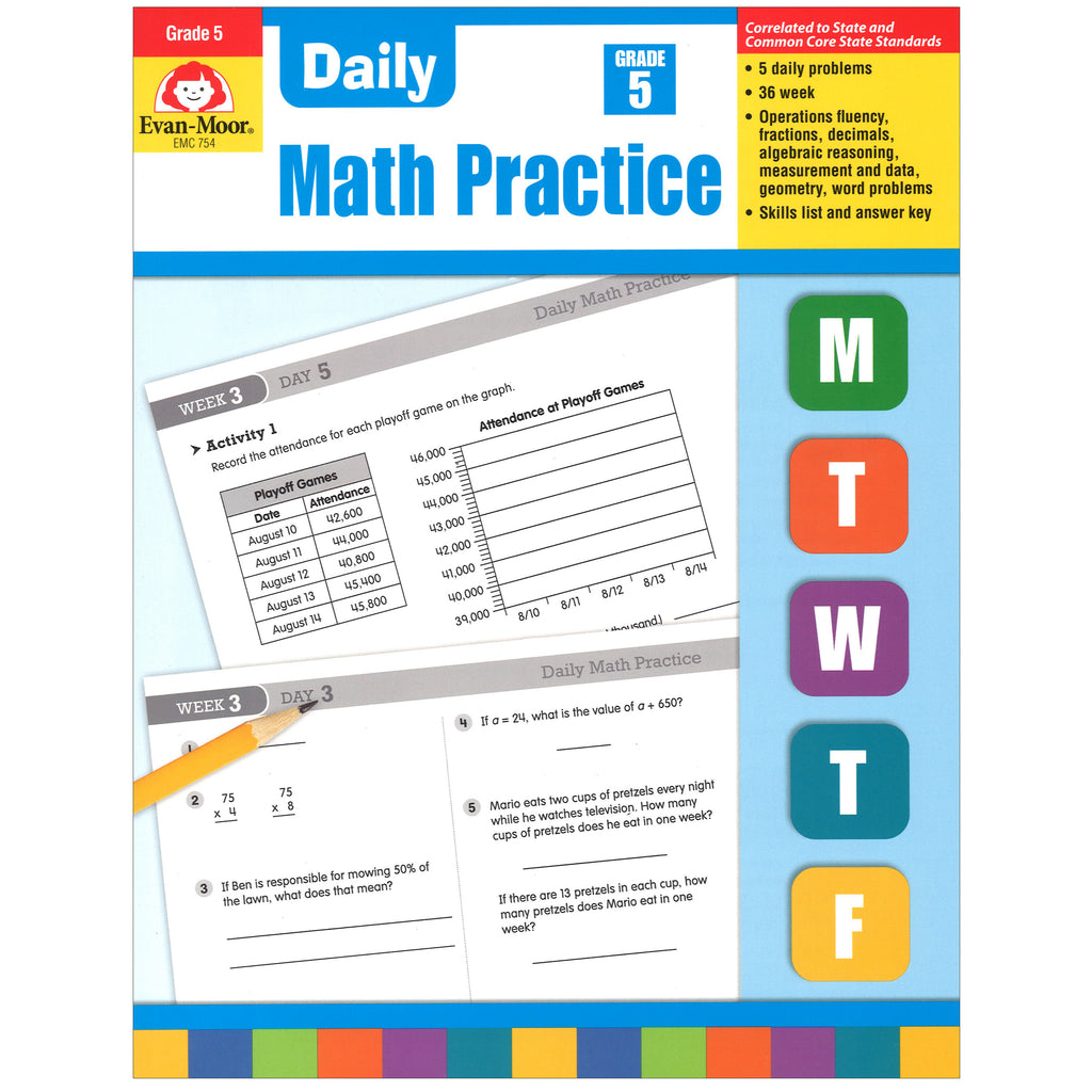 Evan-Moor Daily Math Practice, Grade 5
