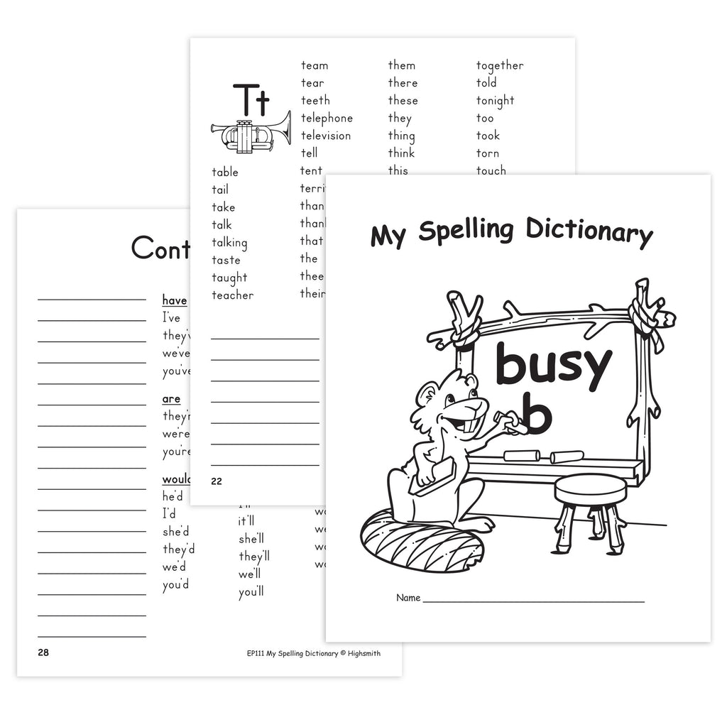 Teacher Created Resources My Spelling Dictionary