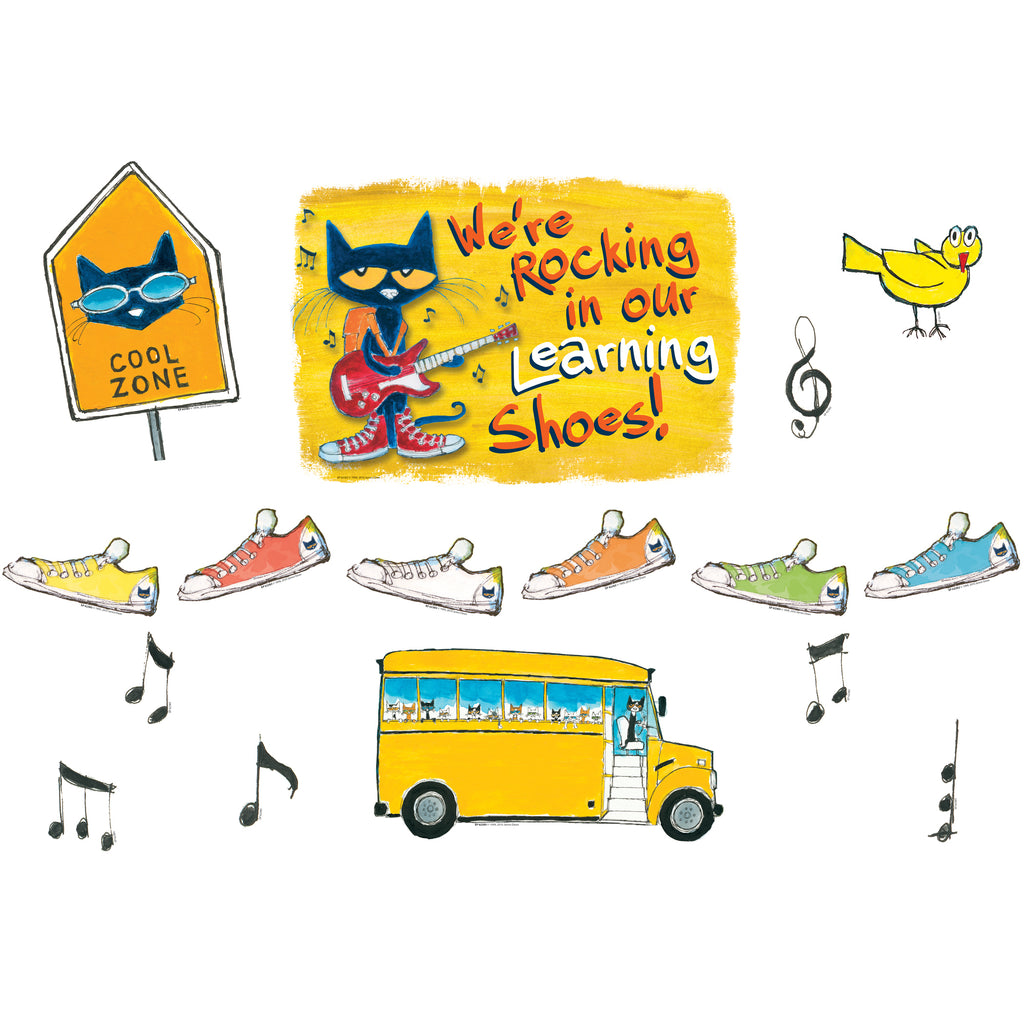 Teacher Created Resources We're Rocking In Our Learning Shoes Bulletin Board Set Featuring Pete the Cat®