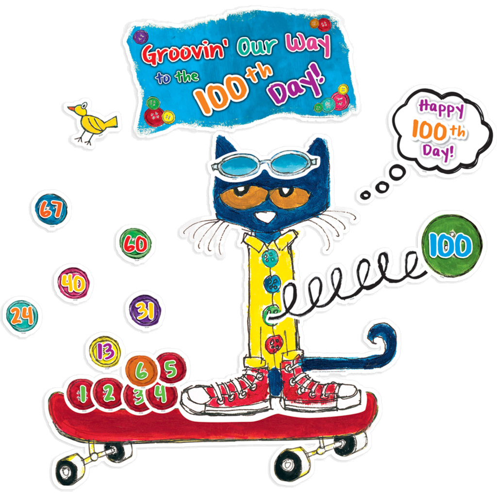 Teacher Created Resources 100 Groovy Days of School Bulletin Board Set Featuring Pete the Cat® (discontinued)