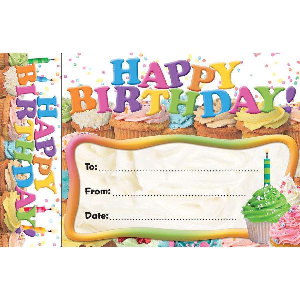 Teacher Created Resources Bookmark Awards, Happy Birthday Cupcakes