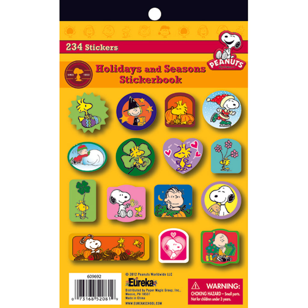 Eureka Peanuts® Holidays And Seasons Sticker Book