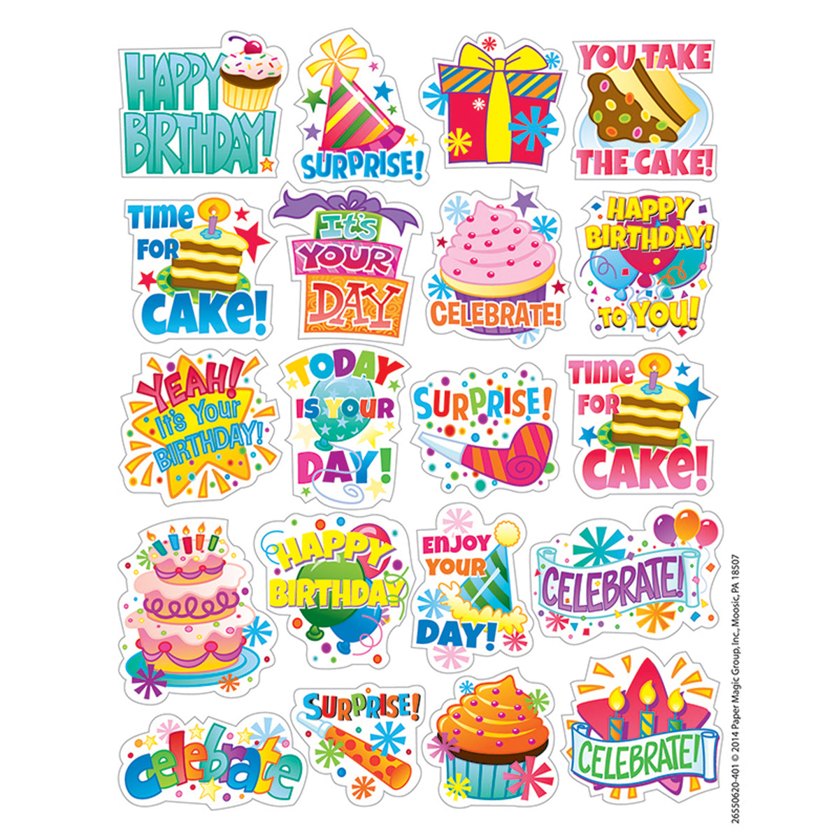 Eureka Birthday Theme Stickers