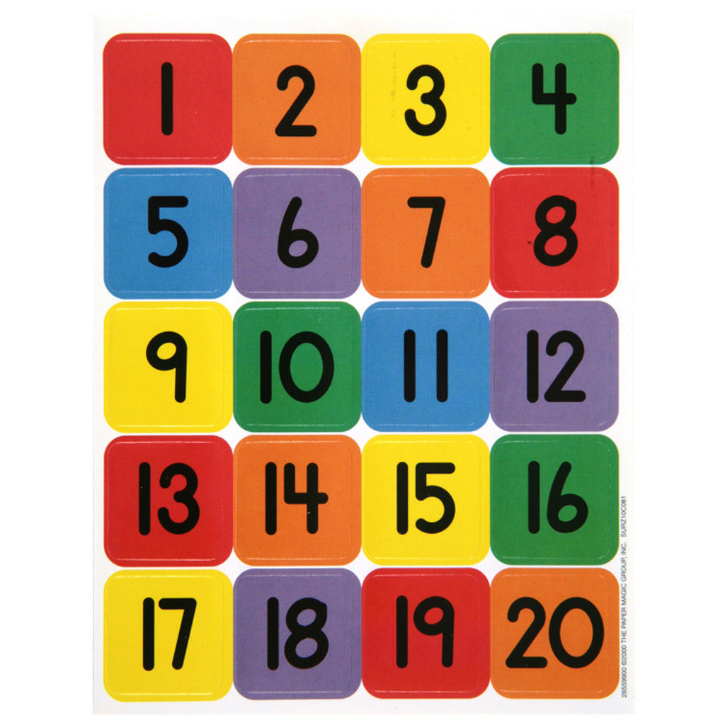 Eureka Numbers 1 - 20 Theme Stickers