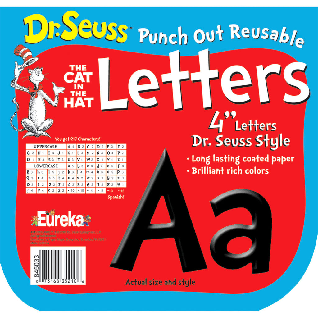 Eureka Dr. Seuss™ Black 4" Deco Letters