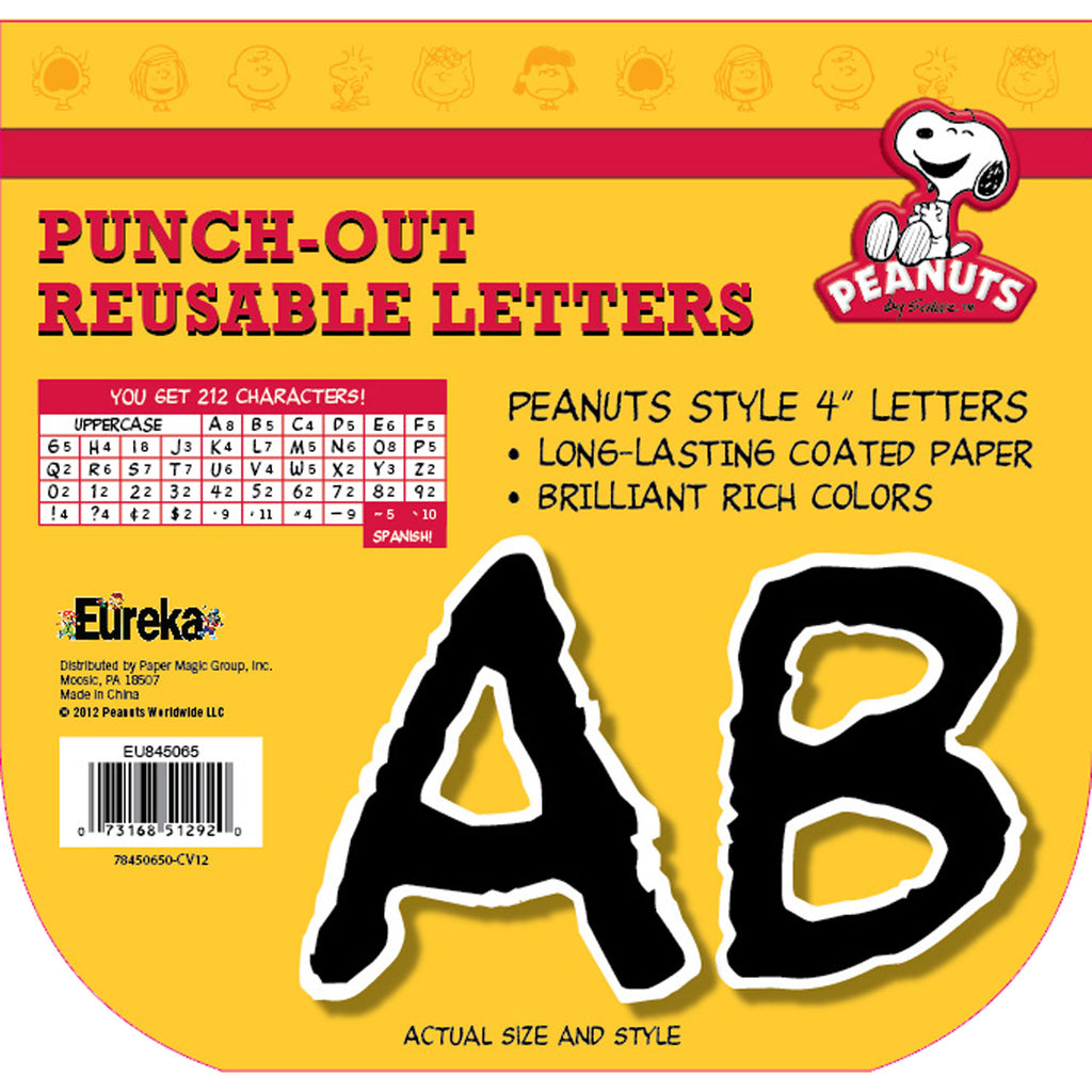 Eureka Peanuts® Deco Letters Black