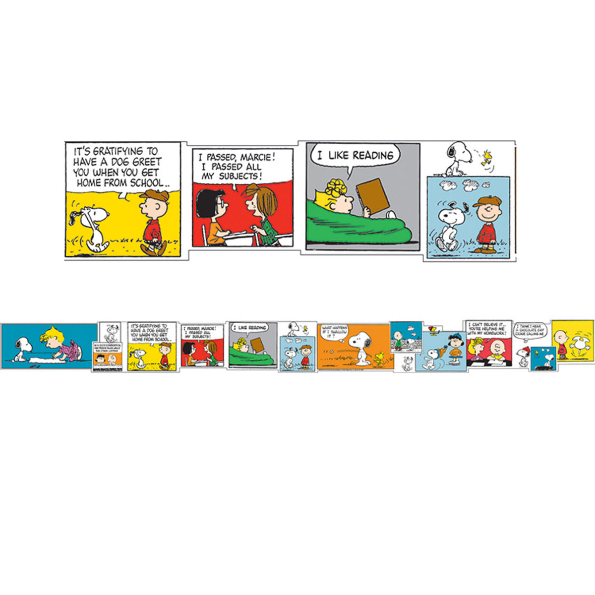 Eureka Peanuts® Comic Blocks Bulletin Board Border, Straight