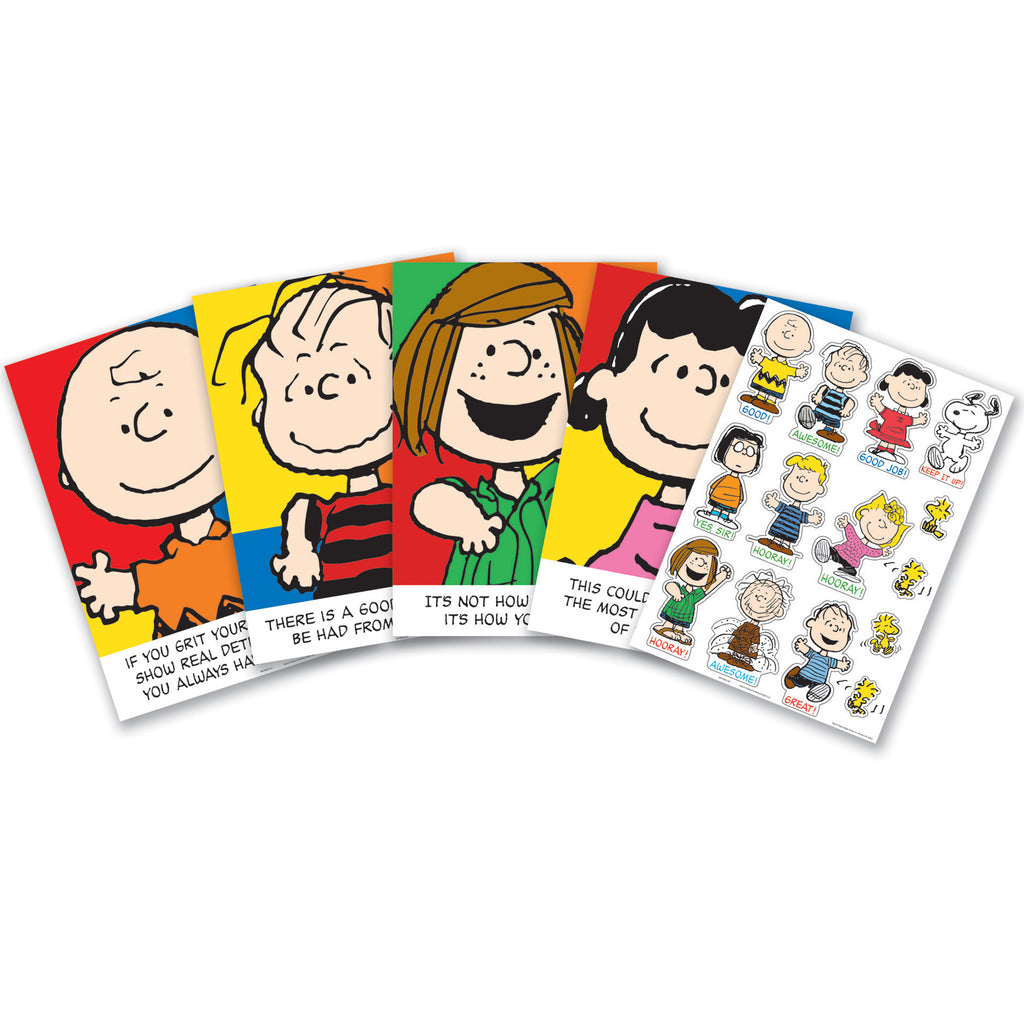 Eureka Peanuts® Characters And Motivational Phrases Bulletin Board Set