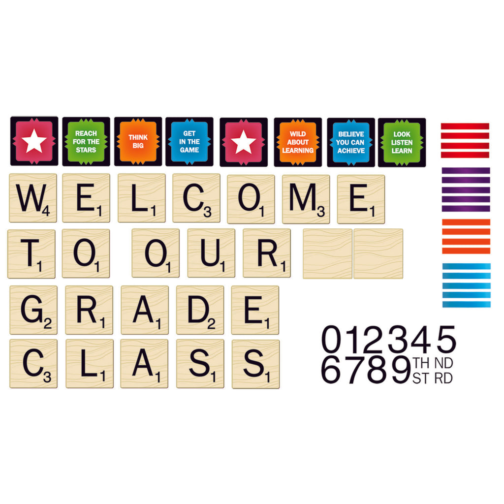 Eureka Scrabble Welcome To Our Class Mini Bulletin Board Set