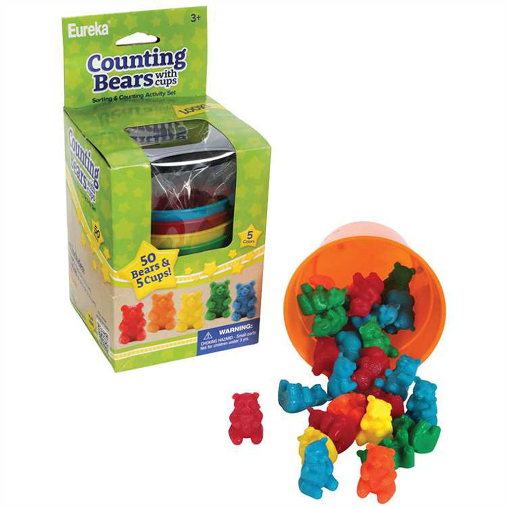 Eureka Counting Bear Cups 50 Count Bears 5 Cups