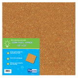 Flipside Cork Tiles, 12 Inch x 12 Inch, Set Of 4