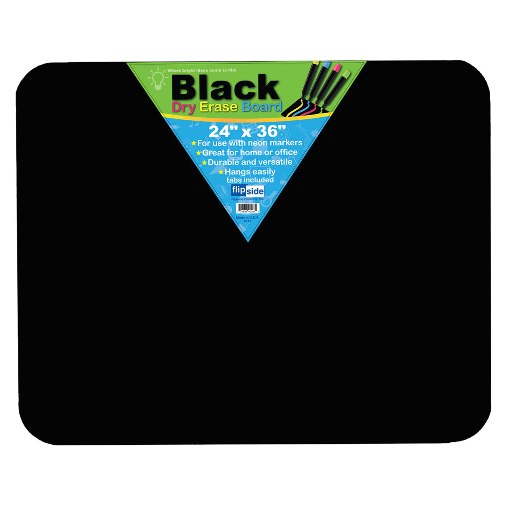 Flipside Black Dry Erase Board, 24" x 36"