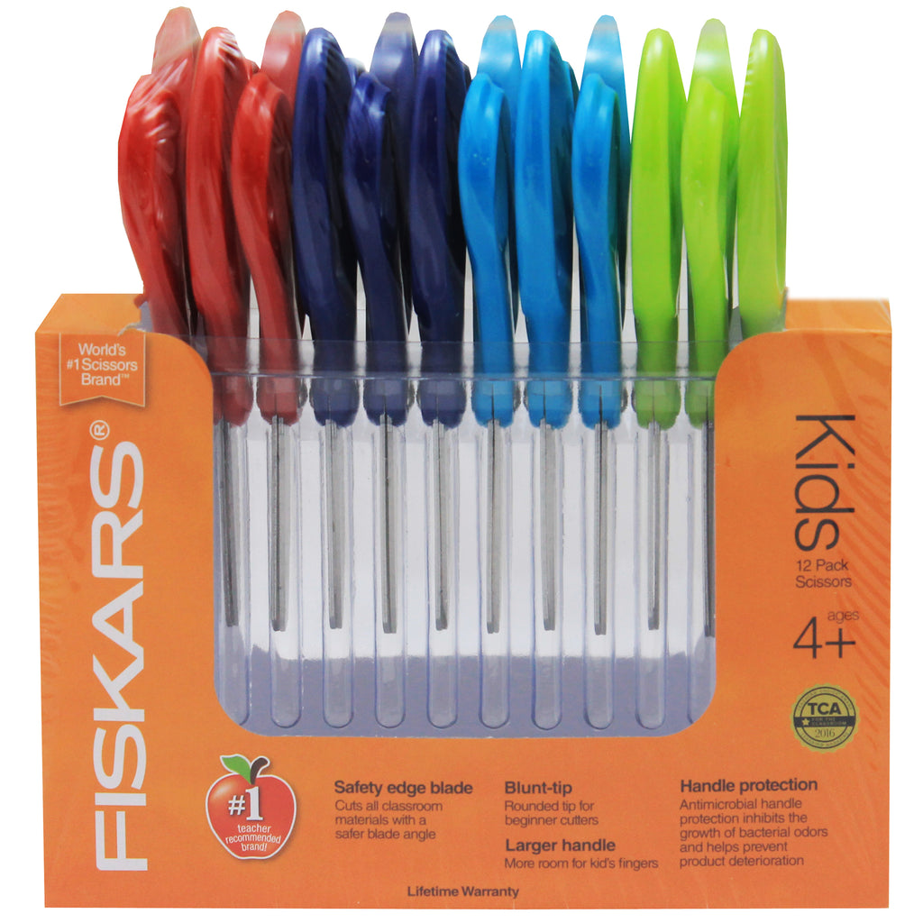 Fiskars Scissors Kids Classpack 12/Pk 5Inch Blunt Ambidextrous