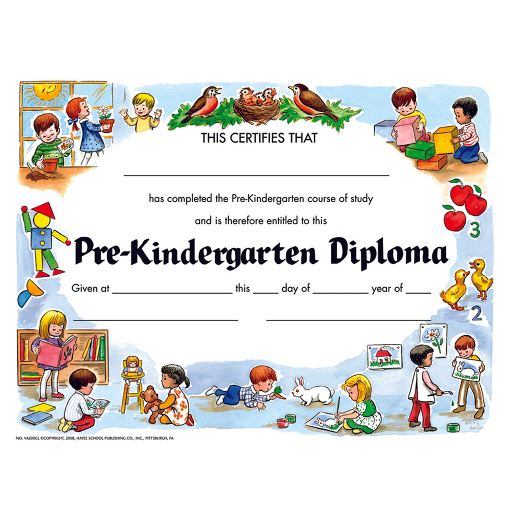 Hayes School Publishing Pre-Kindergarten Diploma 1