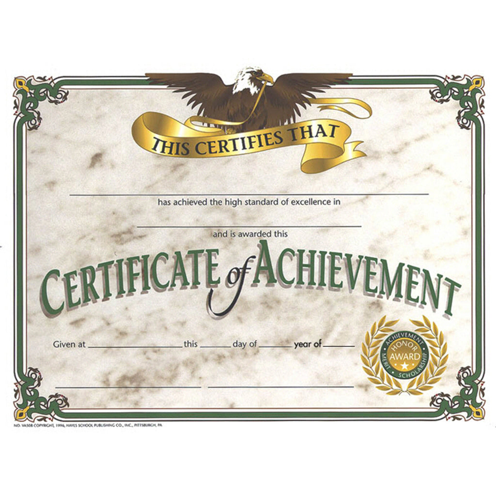 Hayes School Publishing Certificate of Achievement 2