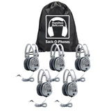 Hamilton Buhl Sack-O-Phones, 5 SC7V Deluxe Headphones with Volume Control in a Carry Bag