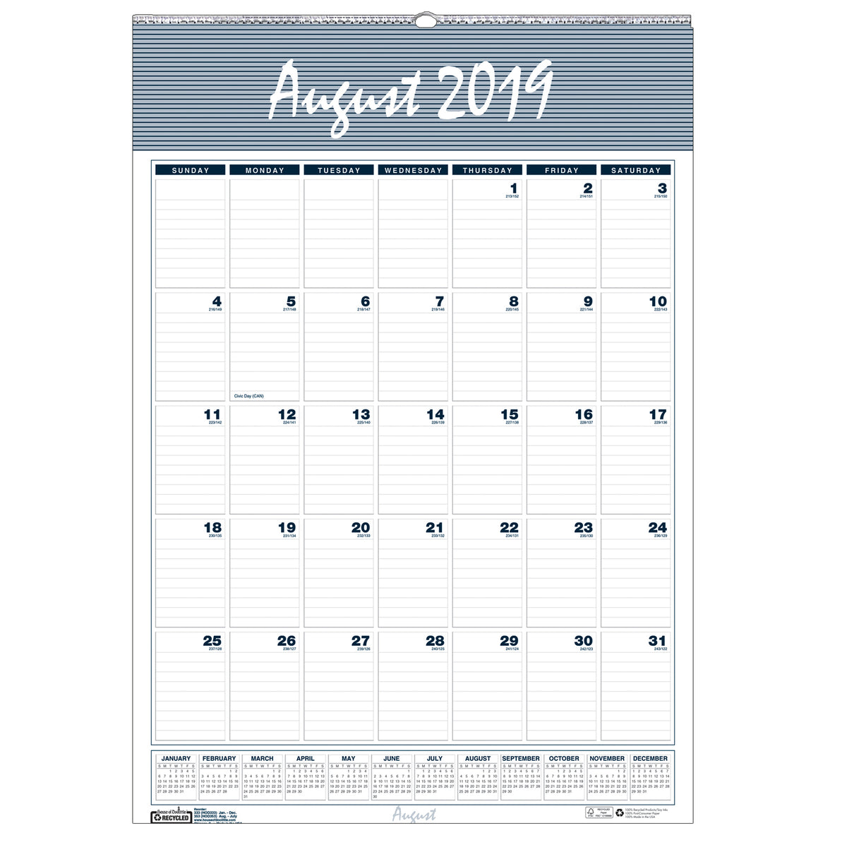House Of Doolittle Bar Harbor Academic Wall Calendar, 22" x 31 1/4"