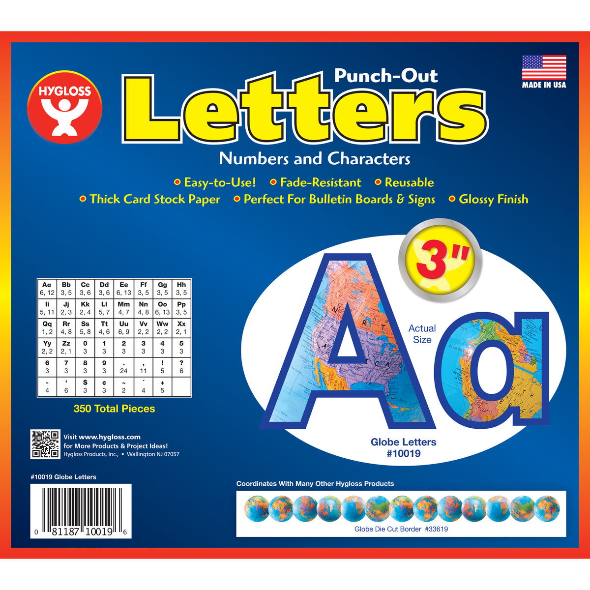 Hygloss Products Globes 3" Bulletin Board Letters