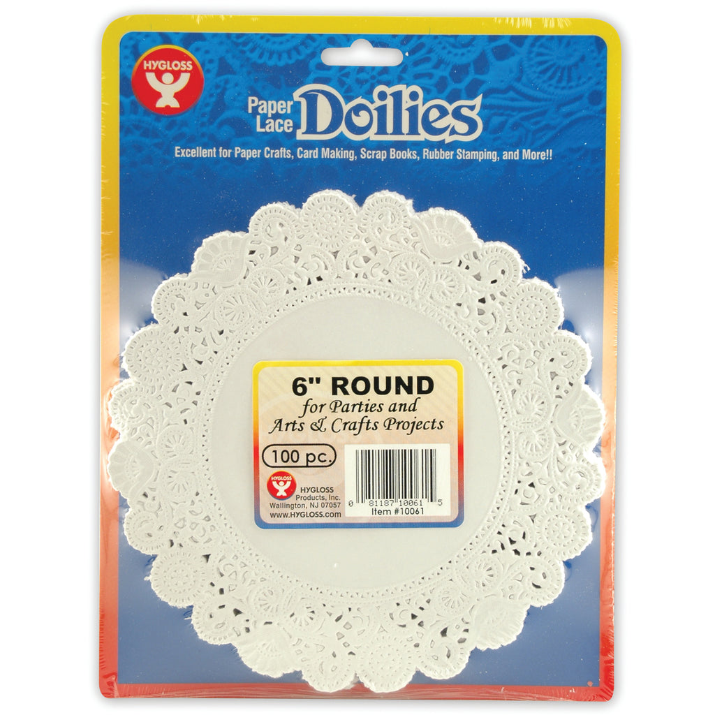 Hygloss Products Round Paper Lace Doilies, 6" White