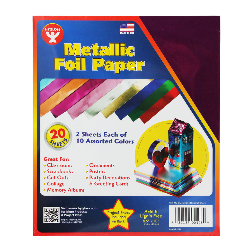 Hygloss Products Metallic Foil Paper - 8.5" x 10"