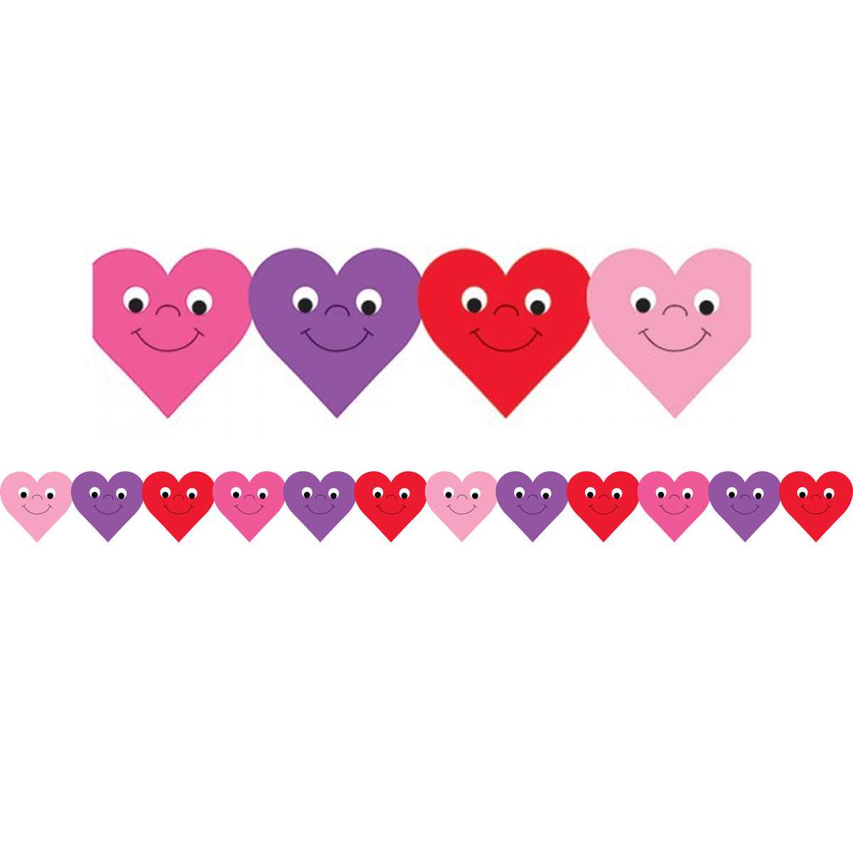 Hygloss Products Happy Hearts Bulletin Board Border