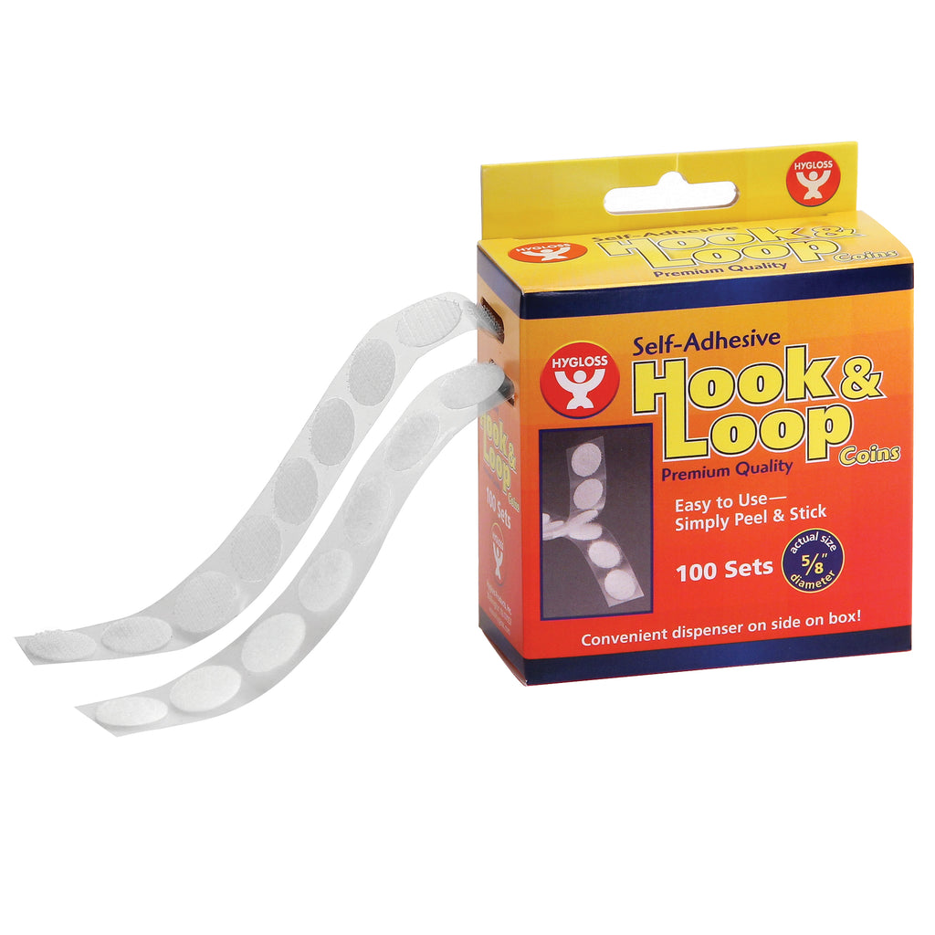 Hygloss Products Hook & Loop Fastener - Coins, 100 sets