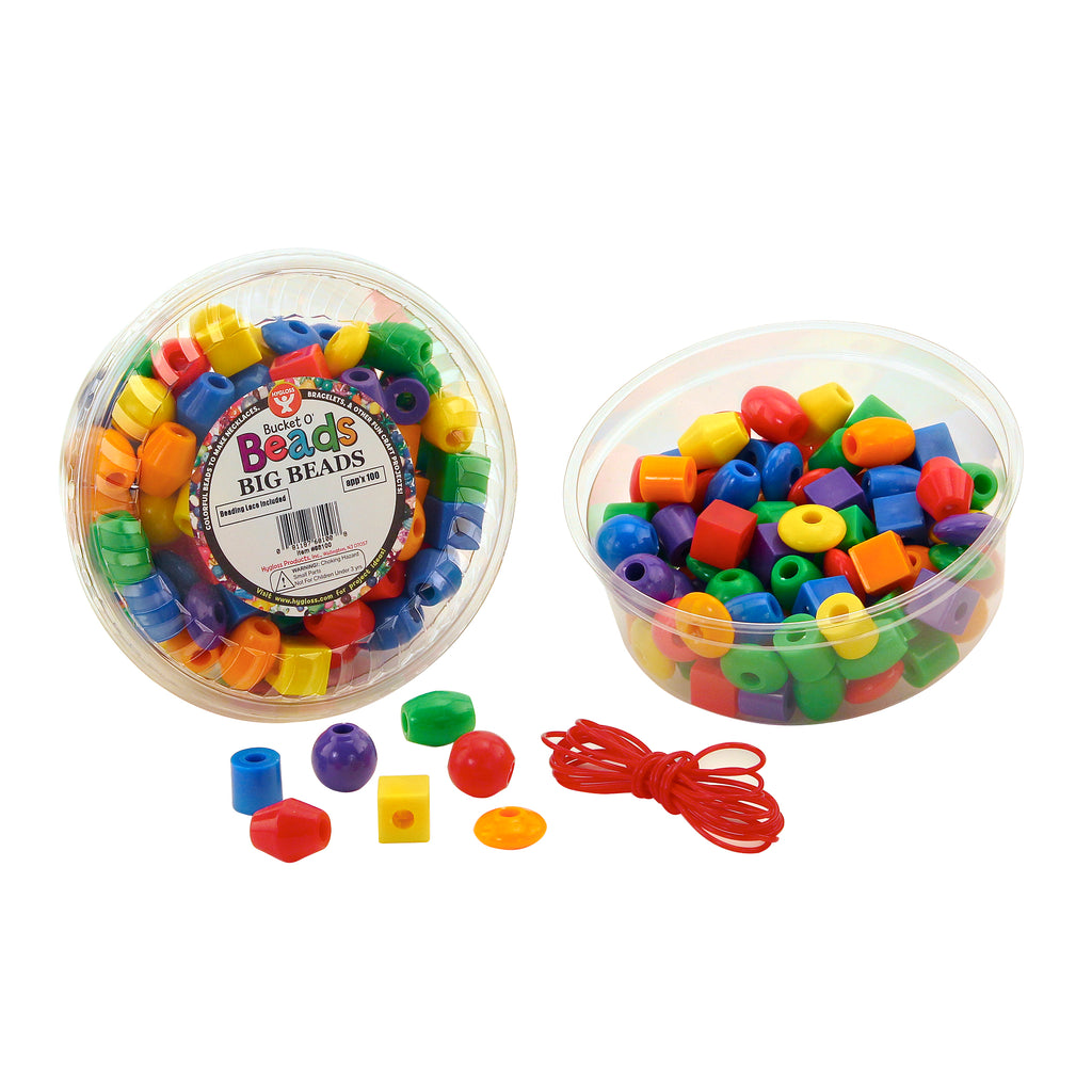 Hygloss Products Big Beads, Assorted Shapes & Colors