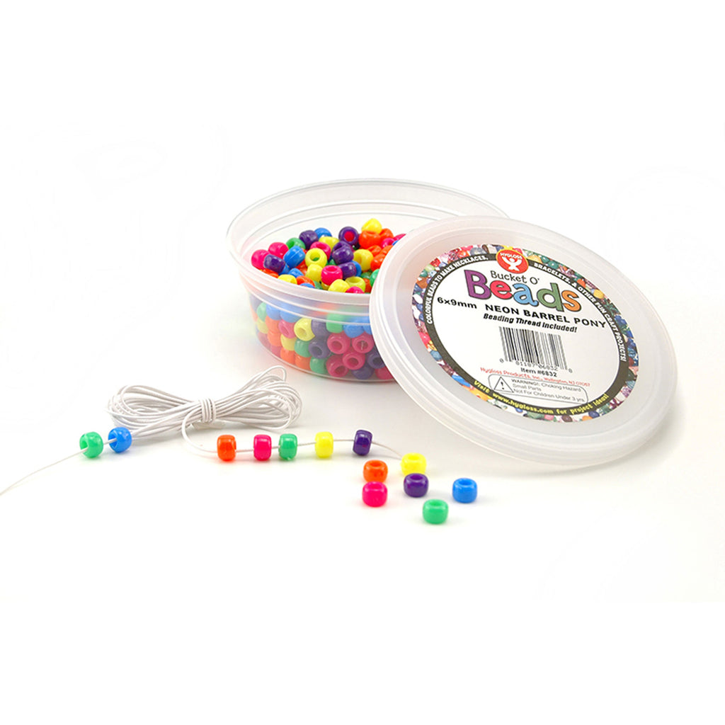 Hygloss Products Bucket O` Beads, 375 Neon Barrel
