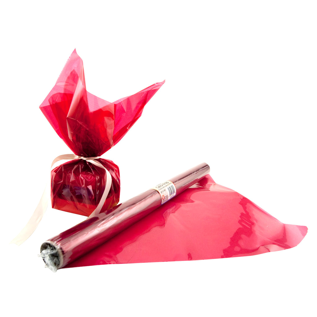 Hygloss Products Cello Wrap Roll, 20" x 12.5' Red