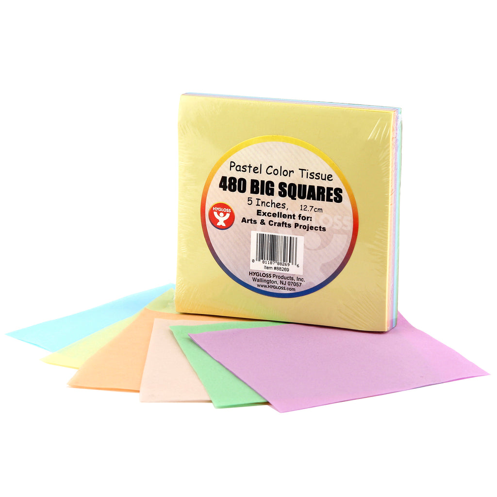 Hygloss Products 5" Tissue Paper Squares, Pastel