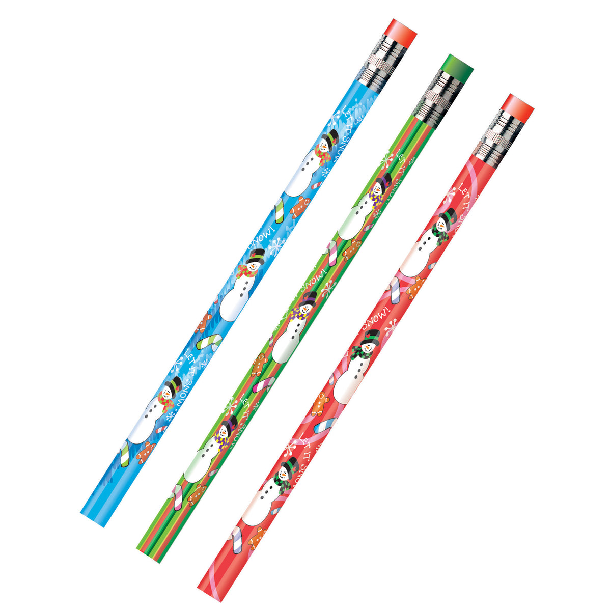 J.R. Moon Pencil Company Decorated Pencils Holiday Snowmen Assorted