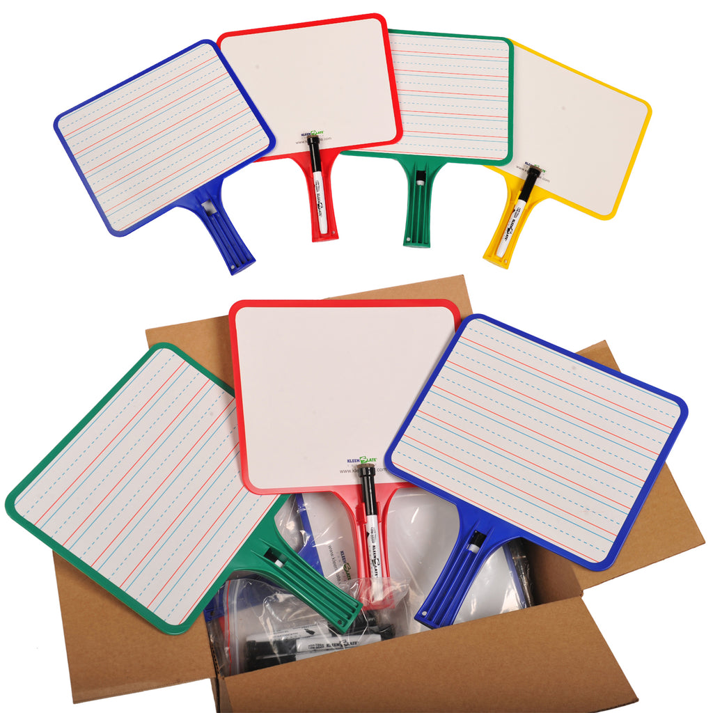 Kleenslate Dry Erase Paddles 12Pk Rectangular Classroom Set