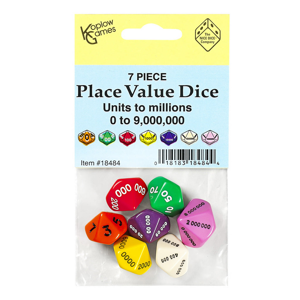 Koplow Games Place Value Dice Set, 7 Pieces