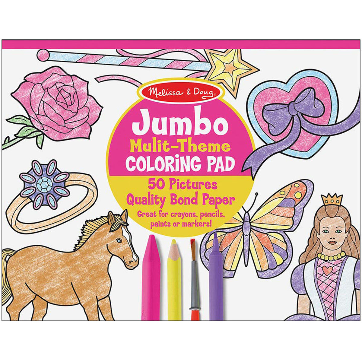 Melissa & Doug Jumbo Coloring Pad, Pink