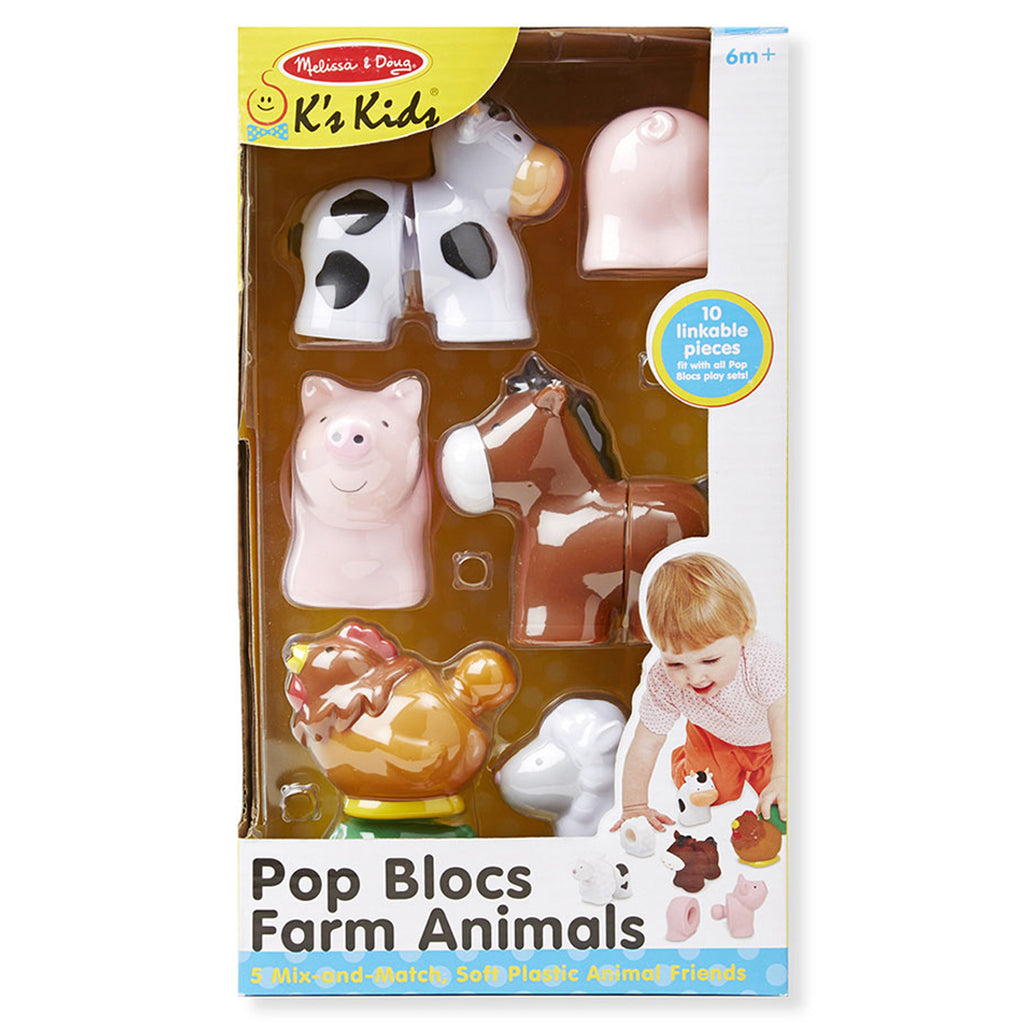 Melissa & Doug Pop Blocs Farm Animals Learning Toy