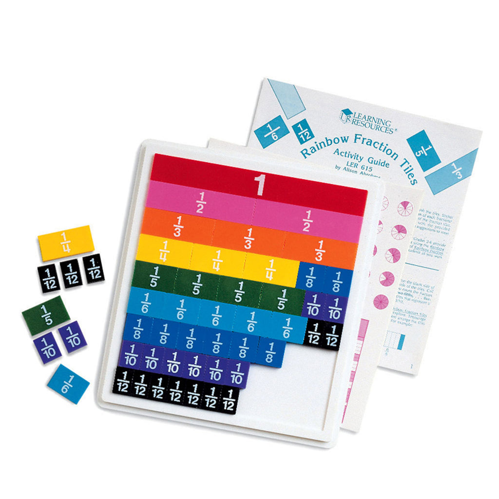 Learning Resources Rainbow Fraction® Plastic Tiles with Tray