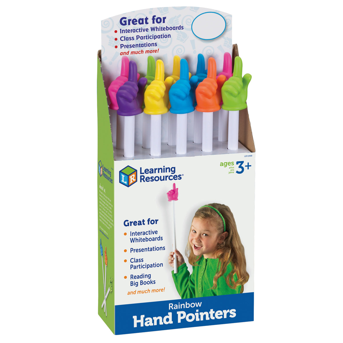 Learning Resources 15" Rainbow Hand Pointers, Set of 10