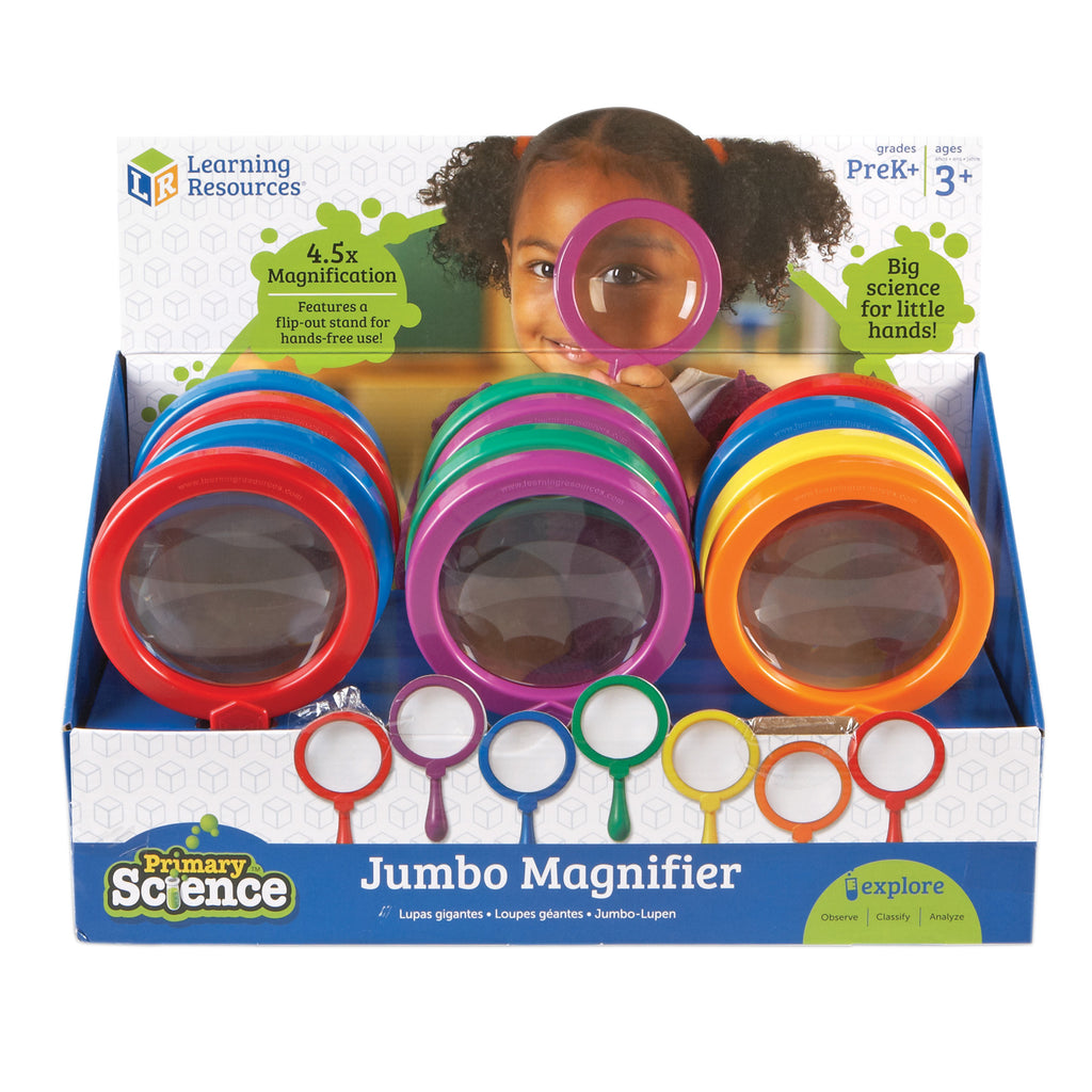 Learning Resources Primary Science Jumbo Magnifiers, Set of 12
