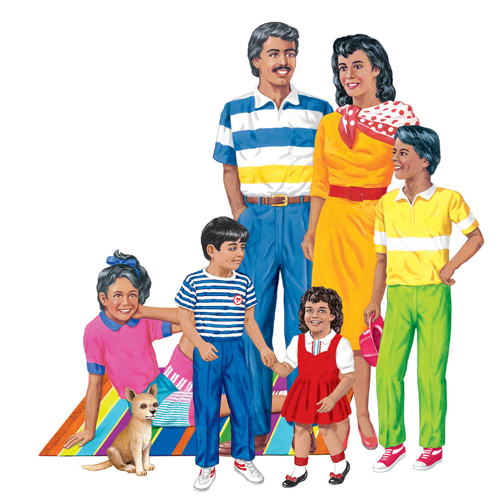 Little Folks Visuals Hispanic Family Flannelboard Set Pre-Cut